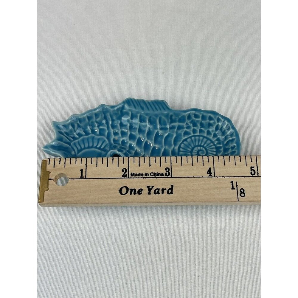 Vintage Andrea Sadek Blue Green Seahorse Porcelain Figurine Ornament Dish - Picture 6 of 6